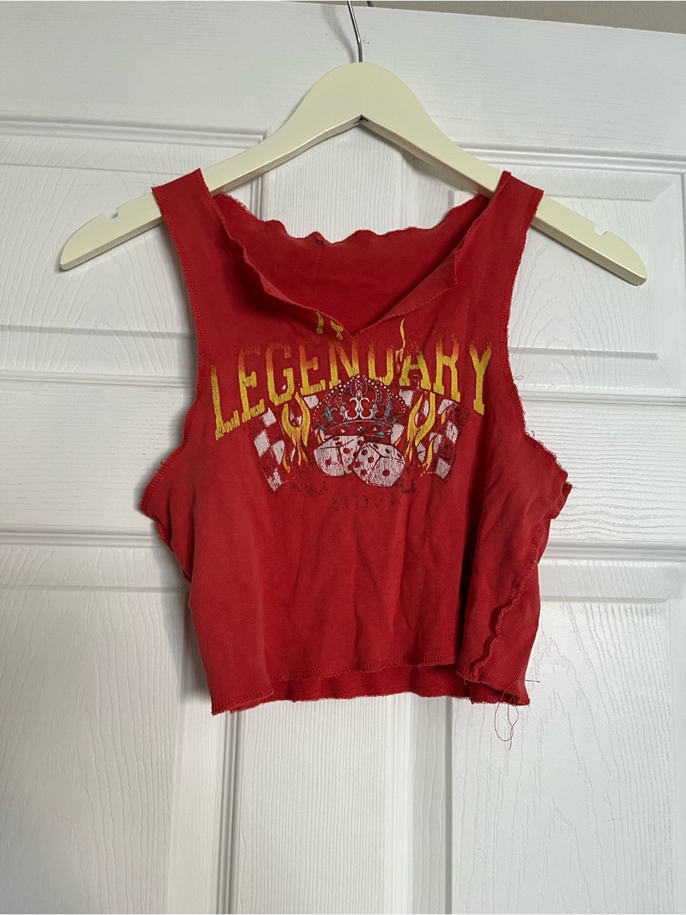 Forever 21 Red Graphic Legendary Crop Tank